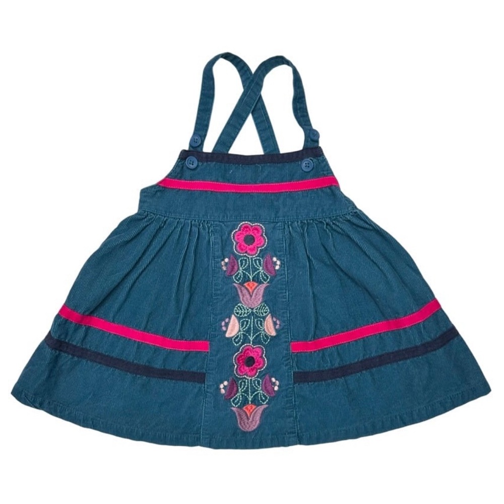 Tea Collection Corduroy Embroidered Jumper Dress